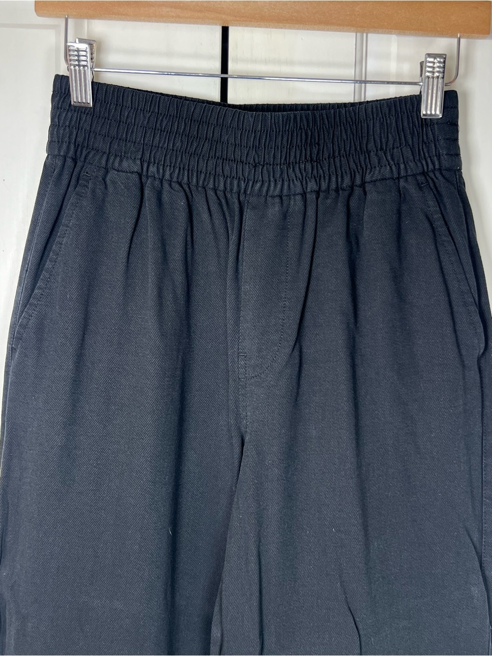Madewell Drapeweave Carley Wide Leg Black Pants NG528 Sz XXS - Picture 4 of 7